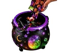 Light Up Witch Cauldron Candy Bucket, LED Glowing Witches Cauldron Treat