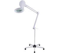 Lightakai Lampada a LED con lente d'ingrandimento a 8 diottrie, 24 W, con luce, dimmerabile, morsetto da tavolo con supporto e ruote, per estetisti, adesivi, dentisti, chiodo tecnici, ecc