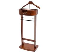 Lightakai Servitore da uomo in legno massiccio con gruccia per pantaloni e | 43 x 33,5 x 107 cm, portata 10 kg, superficie d'appoggio per camera da letto, soggiorno, corridoio