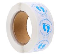 LIGHTAOTAO 1000 Pezzi Adesivi per Battesimo Ragazzo Ragazza Piedini Blu, Etichette Autoadesive in Carta, Resistenti e Eleganti per Decorazioni Shower,
