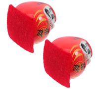 LIGHTAOTAO 2 Pezzi Bambola in Ceramica Rossa a Forma di Uovo Ornamentale Elegante e Classica per Decorazione Casa e Soggiorno come Portafortuna e Oggetto Decorativo