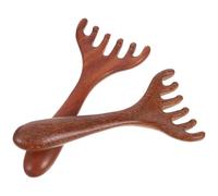 LIGHTAOTAO 2 Pezzi Pettine Massaggiatore del Cuoio Capelluto in Legno per | Massaggio Mirato dei Punti Oculari, Aiuta a Lenire Prurito, Colore Caffè, Esperienza Completa
