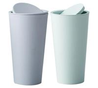LIGHTAOTAO 2pezzi Mini Pattumiera da Scrivania in Plastica Pp Ecologica con Coperchio Scorrimento Portarifiuti Compatto per Uffici e Casa Verde e Azzurro Multiuso per Differenziata