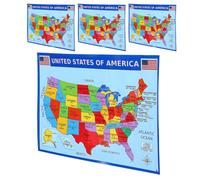 LIGHTAOTAO 4 Pezzi Poster Mappa Usa per Studio e Camere, Carta UV | Indicazione Stati e Città Principali, Struttura Chiara, Resistente allo Sbiadimento, per Apprendimento