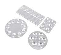LIGHTAOTAO 4 Pezzi Tavolozza in Alluminio Argento Rettangolare e Rotonda per Miscelazione Colori ad Olio Professionali Facile Pulizia per Schizzi e Pigmenti Acquerello