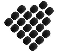 LIGHTAOTAO 80 Pezzi Copertura Microfono a Bavero in Schiuma Nera 20x15x5mm, Protezione Antivento e Riduzione Rumore per Microfoni Auricolari Lavalier, Adatta per Aule, Visite Guidate