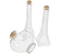 LIGHTAOTAO Bottiglie in Vetro e Facili da Trasportare Forma Cuore e Torre Set 3 Pezzi Tappo Sughero, Multiuso per Cerimonie di Sabbia e Matrimonio