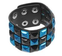 LIGHTAOTAO Bracciale Cuff in Finta Pelle con Borchie Colorate, Accessorio Punk Uomo per Eventi Casual e Serate Gotiche