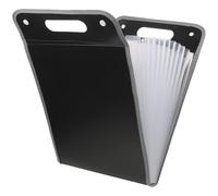 LIGHTAOTAO Cartellina Portadocumenti in Plastica Nero Grande Capacità e 13 Scomparti a Soffietto per Studio e Ufficio, Organizzatore Multi-livello per Documenti