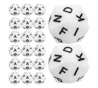 LIGHTAOTAO Dadi da Gioco 20 Facce in Acrilico Bianco 40 Pezzi per Stimolare Creatività e Pensiero Inventivo Giochi di Parole in Famiglia e Feste