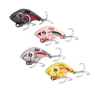 LIGHTAOTAO Esche Artificiali da Pesca Vib in Metallo 4 Pezzi Design Realistico e Amo Resistente per Pesca in Mare e Acqua Dolce