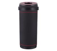 LIGHTAOTAO Porta Fazzoletti Rotondo per Auto in Abs e Pelle Sintetica Nera, Multifunzionale e Portatile per Mantenere Ordine in Auto o Sul Comodino