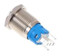 LIGHTAOTAO Pulsante a Pressione 16mm in Lega di Alluminio con Luce LED Verde, Interruttore a Scatto Ip67 per Auto e Clacson, Resistente e Compatto