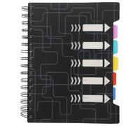 LIGHTAOTAO Quaderno con Spirale e Divisori Nero in Pp e Carta, Taccuino Versatile con Etichette per Organizzare Compiti e Uso in Ufficio Moderno e Funzionale
