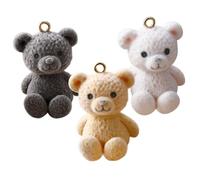 LIGHTAOTAO Set 3 Ciondoli a Forma di Orso per Braccialetti e Collane, Pendenti Floccati per Creazioni Artigianali, Accessori Moda per Ragazzo Ragazza e Portachiavi