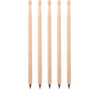 LIGHTAOTAO Set 5 Pezzi Matite a Forma di Bacchetta per Batteria in Legno Khaki, Matite da Ufficio Facili da Conservare, Regalo Originale per Batteristi e Amanti della Musica a Casa