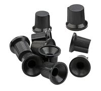 LIGHTAOTAO Set da 10 Manopole Nere in Plastica per Potenziometro, Accessori Professionali per Controllo Volume, Pomelli Rotanti per Macchine Elettriche e Strumenti Audio