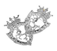 LIGHTAOTAO Spilla da Uomo a Forma di Emblema e Corona 2 Pezzi Vintage in Metallo Argento, Resistente All'ossidazione, Elegante per Abiti da Sera e Occasioni Speciali
