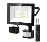 Lightasea Faretto LED da Esterno con Sensore di Movimento, 50W Faretto LED da Esterno Sensore con Telecomando, 5000LM 6500K Farettos LEDs con Sensore Impermeabili IP66 per Giardino, Cortile, Garage