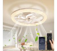 Lightasea Ventilatore da soffitto con luce, plafoniera con ventilatore e telecomando, 3 temperature di colore e 6 velocità, plafoniera a LED con ventilatore,silenzioso,per soggiorno e camera da letto