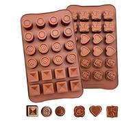LightBeacon 2 Pezzi Stampi per Cioccolato, Stampi Cioccolatini 24 Cavità Stampi in Silicone Stampo Antiaderente per Cioccolatini Stampo Silicone 3D per Dolci, Cioccolatini, Gelatina