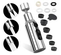 LightBeacon Aeratore Rubinetto Lavello Cucina, Rompigetto Rubinetto Cucina 360°, Aeratori Rubinetti 3 Modalità, Doccino per Lavandino Girevole Multifunzionale per Cucina, Bagno