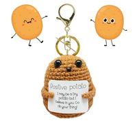 LightBeacon Peluche Positive Potato, Patata Positiva, Divertente Patata Lavorata a Maglia con Portachiavi, Regali Motivazionali di Patate Positive, Regali per un Amico