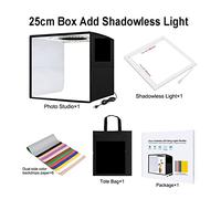Lightbox 80 60 40 30cm Photo Ring LED Light Studio Box 6 12 Sfondi a colori Fotografia da tavolo Soft Shooting Tent Box Per la fotografia in studio(25cm Add Shadowless)