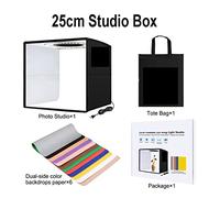 Lightbox 80 60 40 30cm Photo Ring LED Light Studio Box 6 12 Sfondi a colori Fotografia da tavolo Soft Shooting Tent Box Per la fotografia in studio(25cm Studio Box)