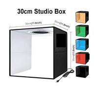 Lightbox 80 60 40 30cm Photo Ring LED Light Studio Box 6 12 Sfondi a colori Fotografia da tavolo Soft Shooting Tent Box Per la fotografia in studio(30cm Box 6 Colors)