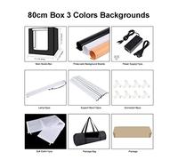 Lightbox 80 60 40 30cm Photo Ring LED Light Studio Box 6 12 Sfondi a colori Fotografia da tavolo Soft Shooting Tent Box(80cm Box 3 Colors)