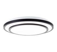 Lightbox Basic LED Wand- & Deckenlampe | Ø 50 cm | 5500 lm | Deckenleuchte mit schwarzen Rahmen & CCT (3000-6500 K) | dimmbar per Fernbedienung | 36 W | aus Metall/Kunststoff in Schwarz/Weiß