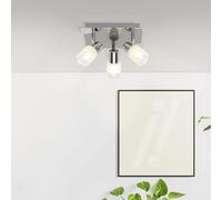 Lightbox Basic Spotrondell - 15 x 31 x 31 cm - faretti da soffitto funzionali con paralumi centrali in vetro e teste orientabili - LED inclusi - 3 x E14, max.W- in metallo/vetro - in