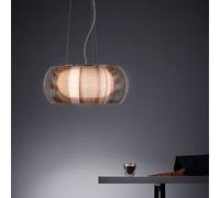 Lightbox elegante lampada a sospensione - lampada a sospensione con paralume decorativo in vetro - regolabile in altezza - metallo/vetro bronzo/cromo - diametro 40 cm