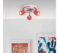 Lightbox Faretto da soffitto LED dal design racing con luce bianca calda - faretto a 3 luci per la stanza dei bambini con teste orientabili - plafoniera con lampadine sostituibili