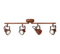 Lightbox Faretto industriale da soffitto a 4 fiamme - tubo faretto rustico con teste e bracci orientabili - ruggine metallica