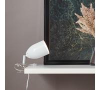 Lightbox Lampada a morsetto LED con testa orientabile e interruttore a levetta in bianco | faretto da tavolo retrò regolabile | 11 x 17 cm | incluso LED sostituibile - 300 lm, 3000 K | in