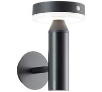 Lightbox Lampada da parete a LED per esterni con pannello solare & IP44 & 350 lm & 4000 K - lampada da parete nera per esterni - 21 x 13 x 19 cm - per l'ingresso della casa - in metallo/plastica