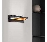 Lightbox Lampada da parete LED con lunghezza di 35 cm - lampada da parete con luce bianca calda (3000 K) - 9,5 W - 930 lm - 3000 K - in alluminio/metallo/legno di pino - in nero/marrone