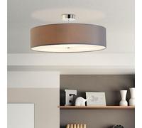 Lightbox Lampada da soffitto moderna Plafoniera con paralume decorativo in tessuto - Metallo/tessuto grigio - Diametro 60cm