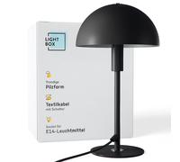 Lightbox Lampada da tavolo a fungo 36 cm di altezza, Ø 20 cm | lampada da scrivania per l'ufficio con interruttore | lampada a LED (presa E14) come lampada da comodino e accessorio da scrivania | in