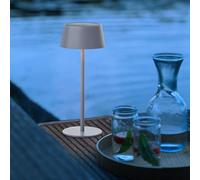 Lightbox Lampada da tavolo a LED per esterni | Ø 13 cm | lampada da esterno a batteria con energia solare | dimmer a 3 livelli | lampada da tavolo a batteria (4 W, 300 lm, 3000 K) in metallo /