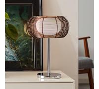 Lightbox Lampada da tavolo - lampada da tavolo decorativa con interruttore a cavo intermedio per soggiorno e sala da pranzo - in metallo/vetro - in colori bronzo/cromo - Ø 26 cm