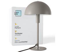 Lightbox Lampada da tavolo moderna a forma di fungo - Lampada da tavolo con interruttore intermedio - per camera da letto - 36 cm di altezza e 20 cm di diametro - in metallo tortora