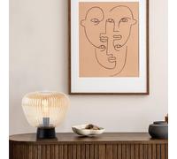 Lightbox Lampada da tavolo retrò | 25 cm di altezza, Ø 25 cm | lampada da tavolo con paralume in vetro a coste color ambra e interruttore a bilanciere | E27 | in metallo/vetro a coste in marrone /