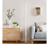 Lightbox Lampada da terra a LED con base in legno di pino Monterey e interruttore a pressione per piedi | altezza 120 cm | Lampada da terra con luce bianca perché, 1400 lm | in legno di
