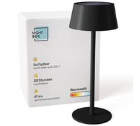 Lightbox LED lampada da tavolo per esterni | lampada mobile da esterno a batteria con energia solare | touch a 3 livelli | dimmerabile | lampada da tavolo a batteria (300 lm, 3000 K) | in metallo e