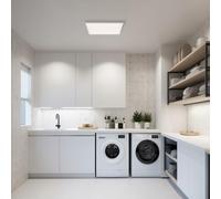 Lightbox Pannello LED di superficie 45 x 45 cm | pannello regolabile da parete e soffitto con cornice bianca e telecomando e CCT | colore da bianco caldo a bianco freddo (3000-6500 K) | 2800 lm | da