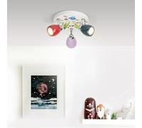 Lightbox Plafoniera per uccelli con 3 spot e civette, Ø 31 cm, incl. LED 3x GU10 2,5W, metallo, verde