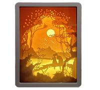 Lightbox | Scatola per lampada d'ombra | 3D intagliata in carta lampada ombra scatole ombra luce LED decorazione comodino per genitori amanti amici